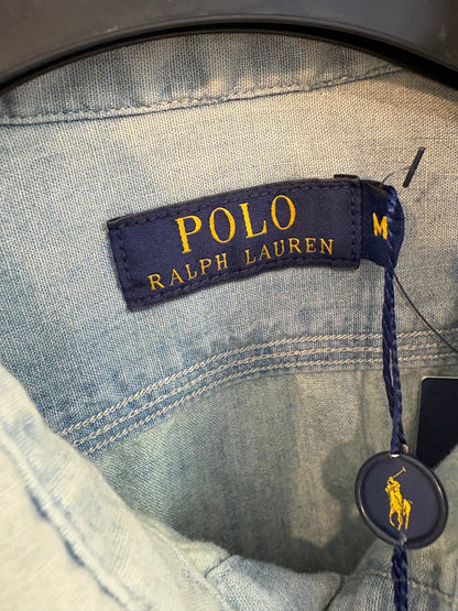 RALPH LAUREN. Camisa denim fluida logo. T M
