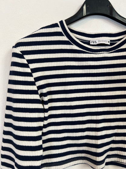 ZARA. Top rayas textura T.s