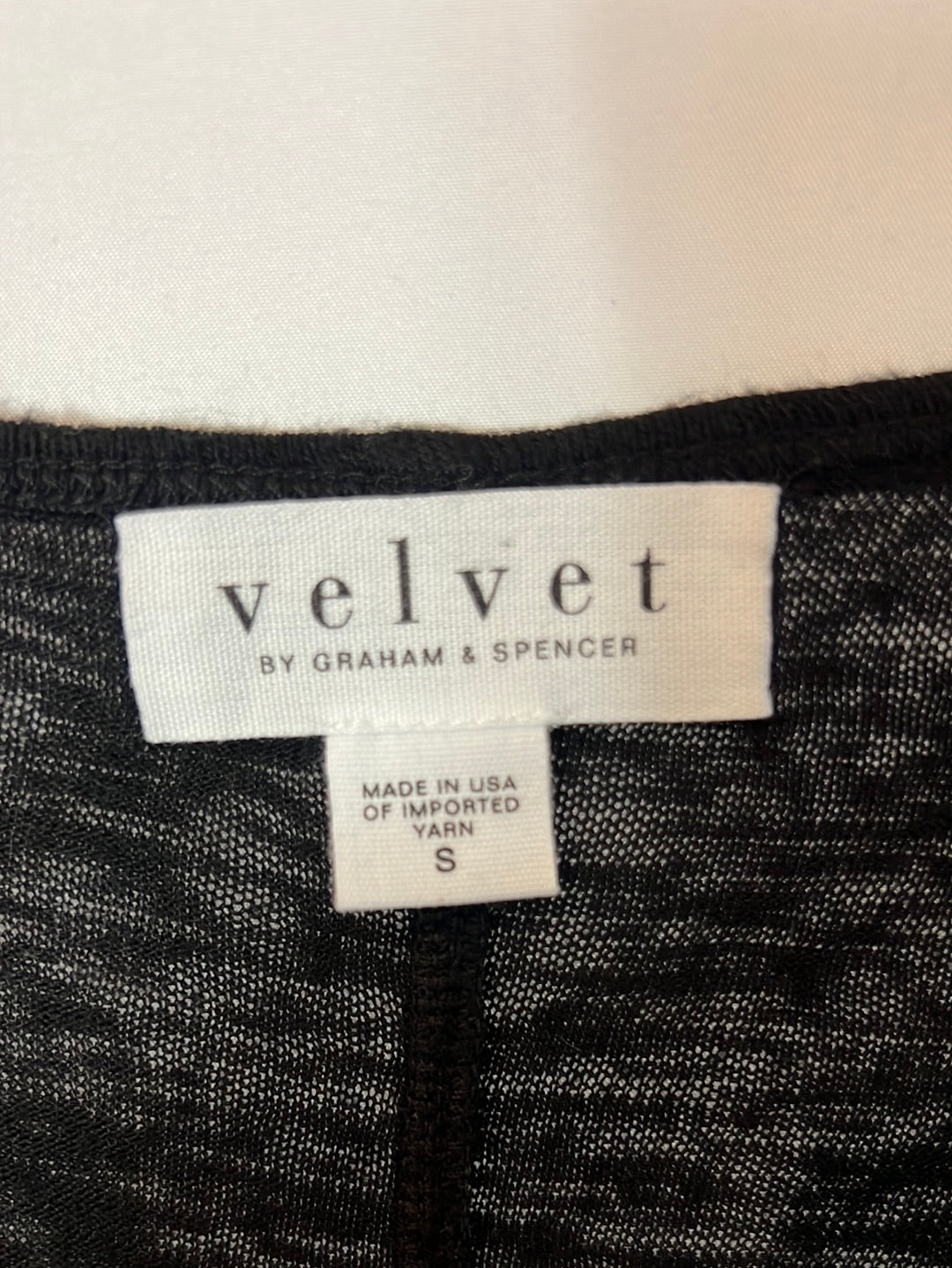 VELVET. Camiseta negra lino. T S