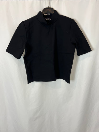 MANGO. Top negro cuello perkins T.s