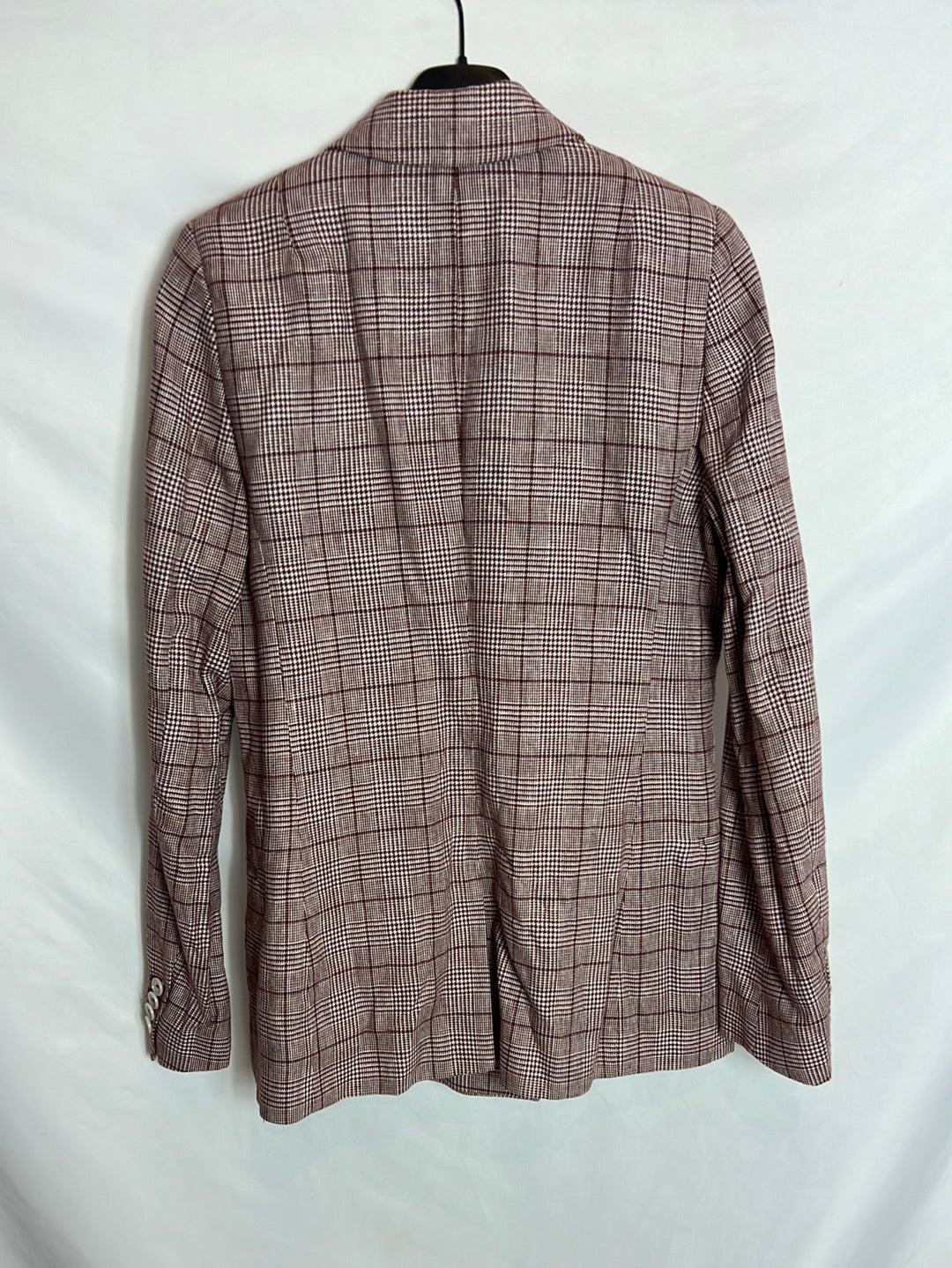 SCALPERS. Burgundy checked blazer. TM