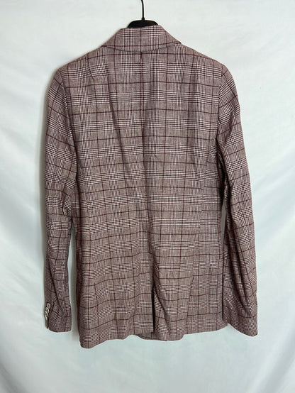 SCALPERS. Burgundy checked blazer. TM