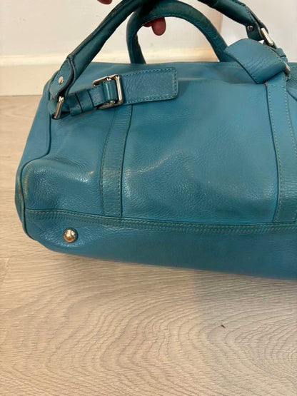 BIMBA Y LOLA. Bolso asa corta piel turquesa