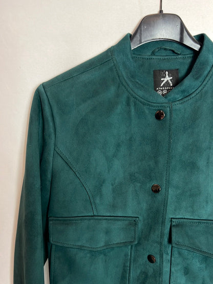 PRIMARK. Green faux leather jacket with pockets. Size 38