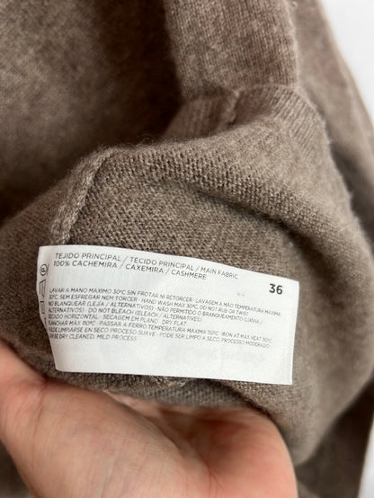 EL CORTE INGLÉS . Jersey marrón claro cashmere . T 36