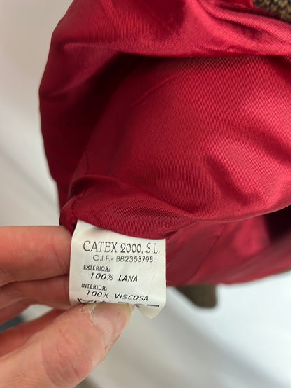 T.BA. Blazer marron jaspeada lana rayas. T 44