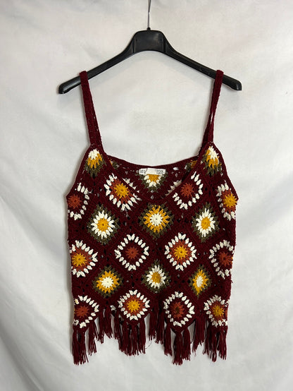 SFERA. Top crochet  burdeos. T M