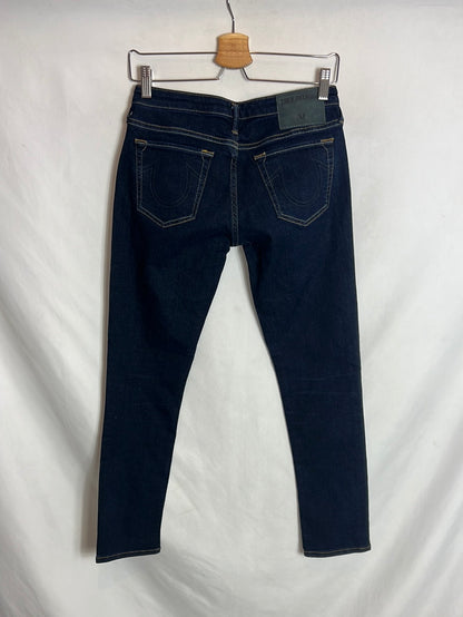 TRUE RELIGION. Denim pitillo azul oscuro. T 27 (36)