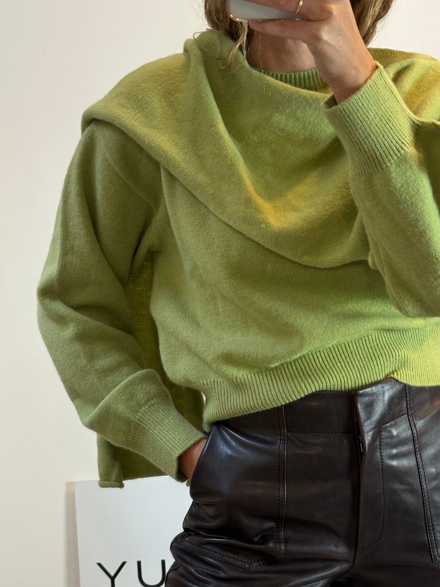 ZARA. Black stretch knit top. TL