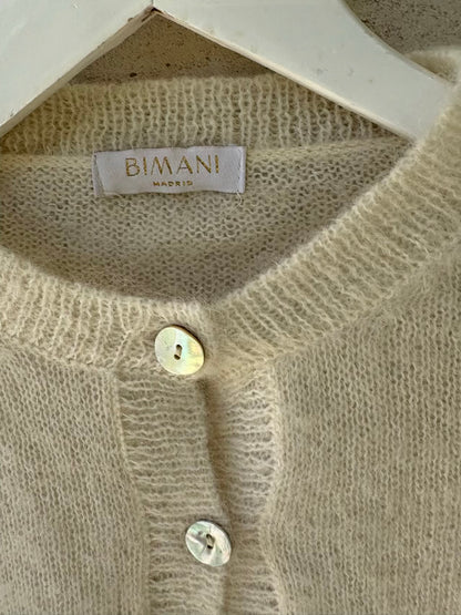 BIMANI. Cárdigan mohair color crudo