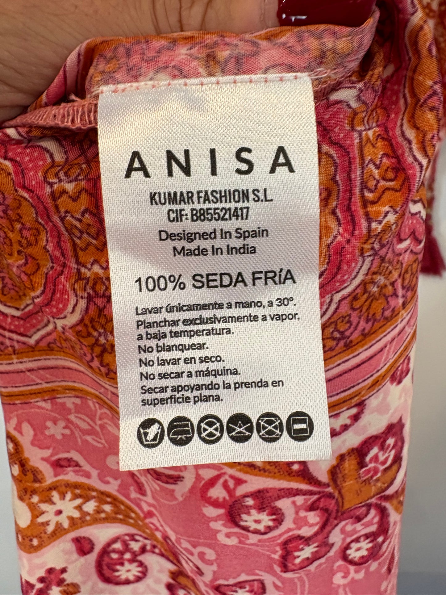Vestido largo seda estampado