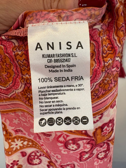 Vestido largo seda estampado