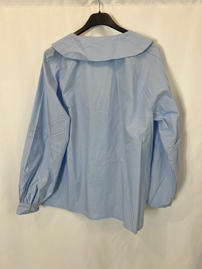 UNIT. Camisa azul detalle cuello. T M