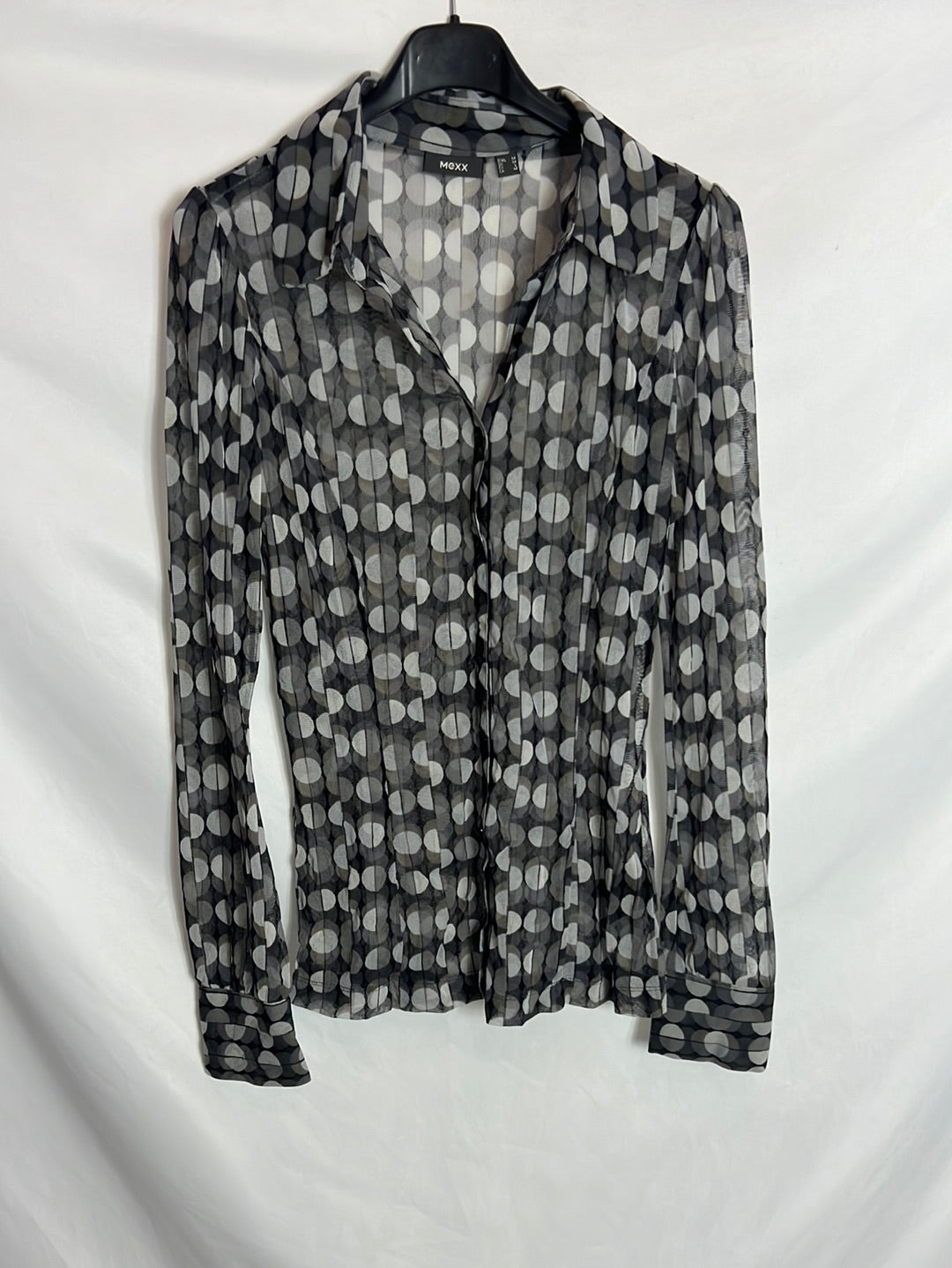 MEXX. Blusa gris semitransparente . T M