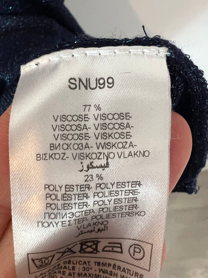 NAF NAF. Top doble textura hilos brillo. T S