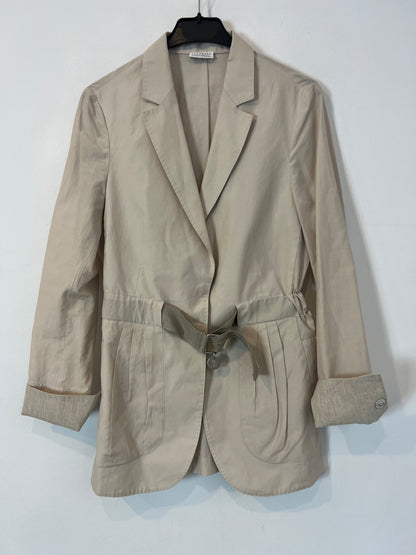 BRUNELLO CUCINELLI. Beige cotton and silk jacket. Size 42 (M)