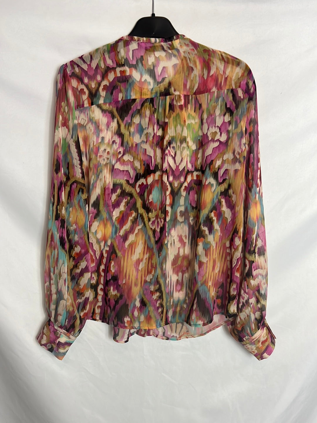 ZARA. Blusa estampada semi transparente. T S