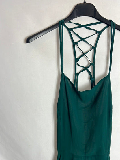 OTRAS. Vestido largo verde detalle espalda. T S