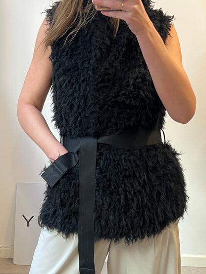 ZADIG&amp;VOLTAIRE. Black fur vest. T.S.