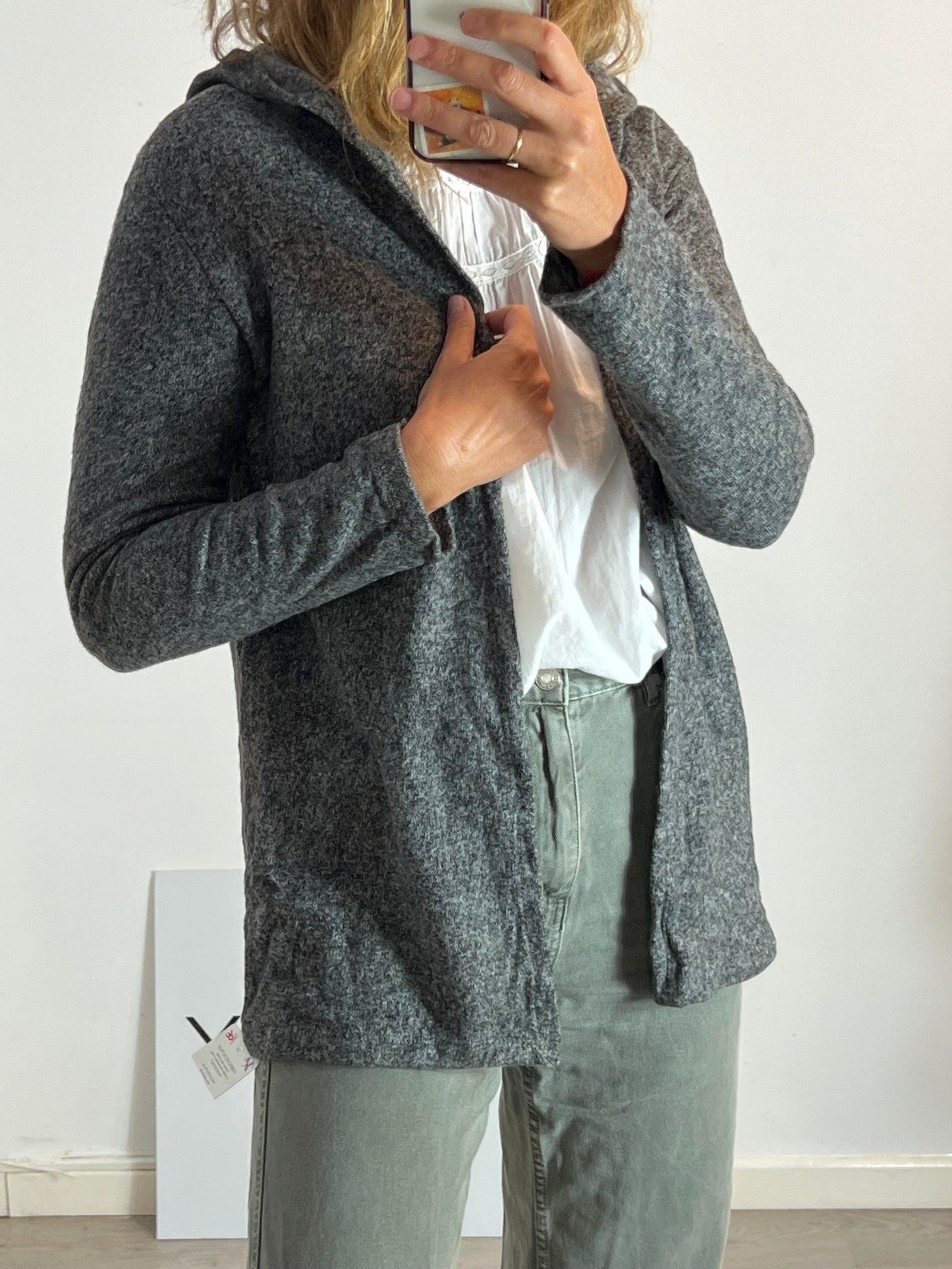 OTHERS. Gray hooded cardigan Your(s)