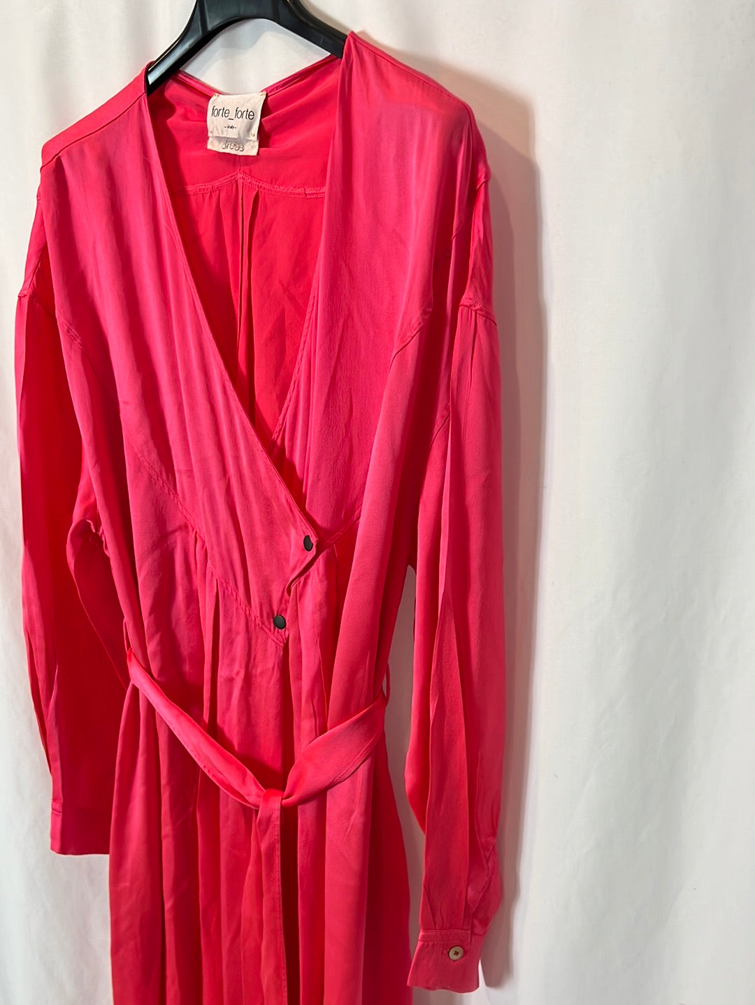 FORTE FORTE. Fuchsia silk midi dress. Size 0 (XS/S)