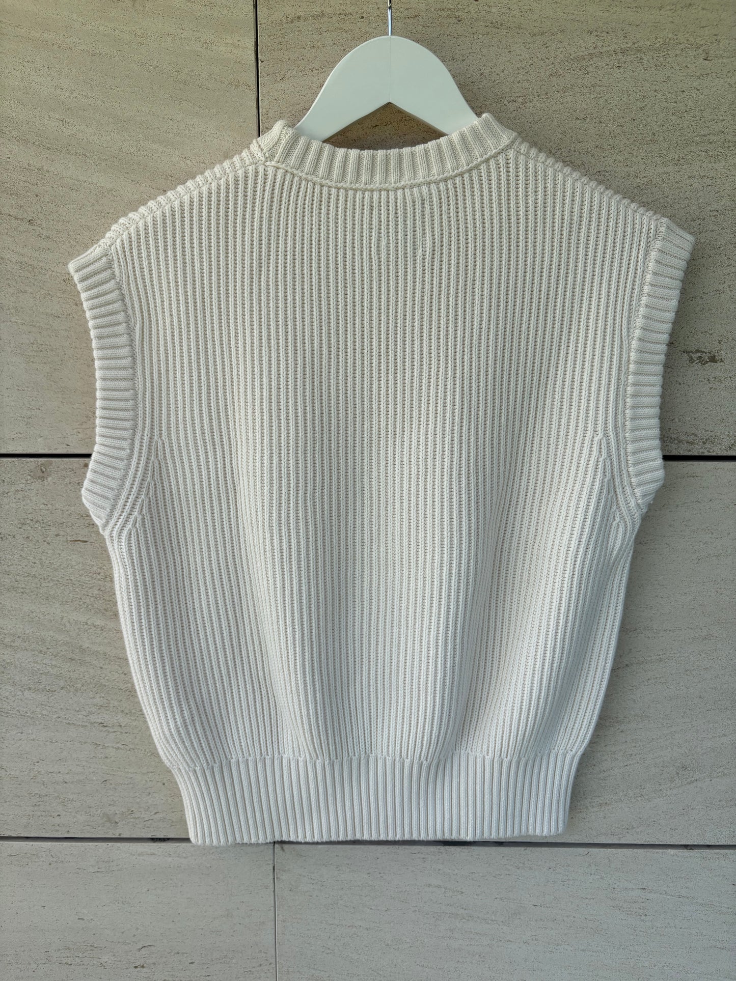 MASSIMO DUTTI. Top punto beige claro. T M