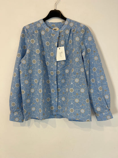 TRIANA BY C. Blusa azul bordada flores T.m