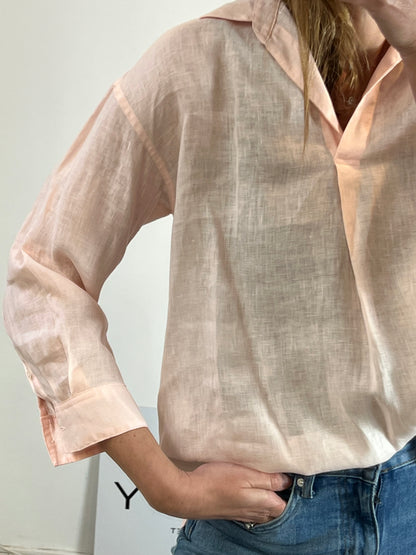 UNIQLO. Light pink linen blouse. T.S.