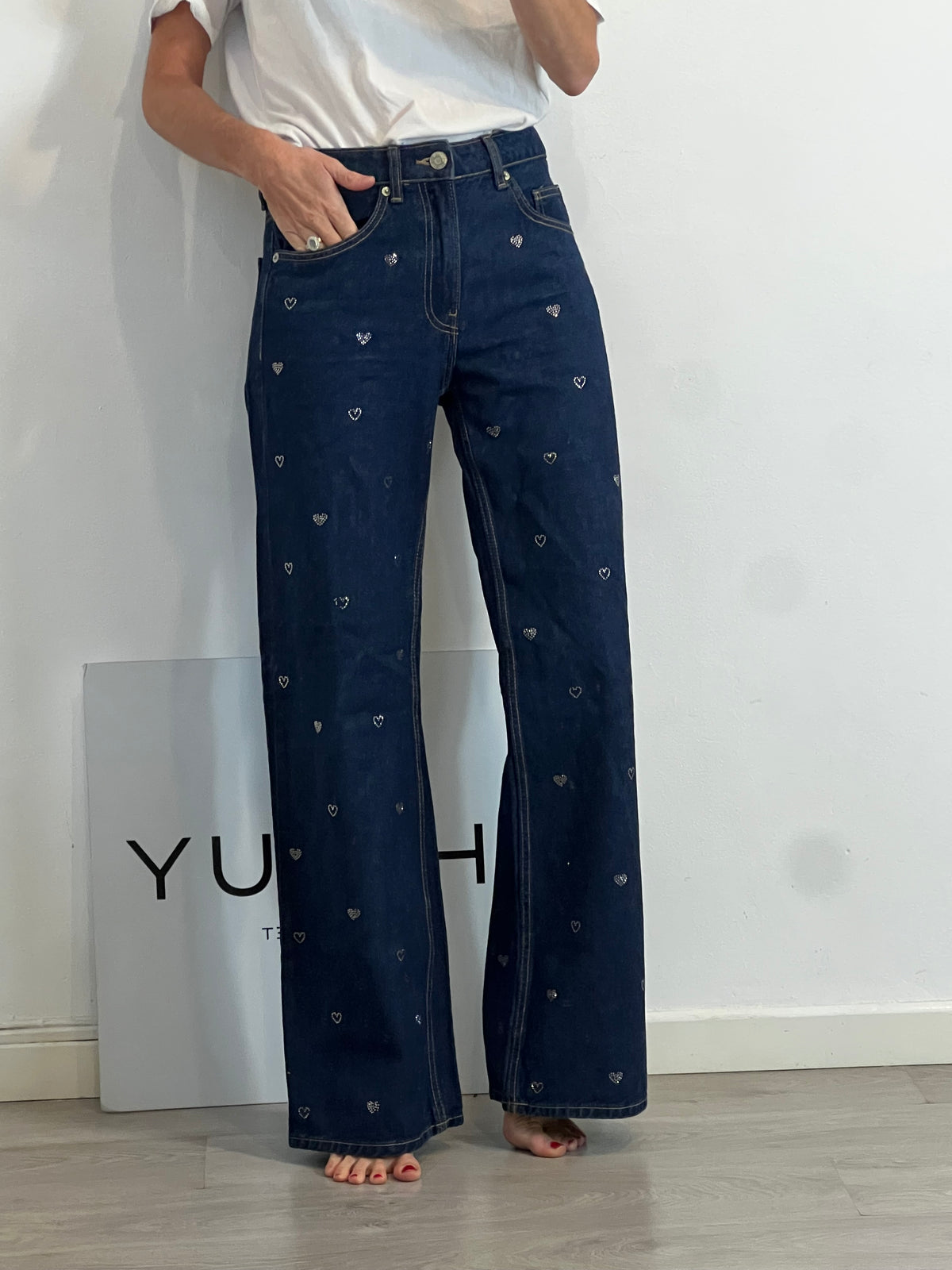 ZARA. Denim recto detalles