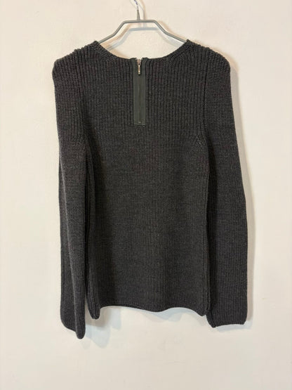 MAJE. Jersey gris lana detalle hombros