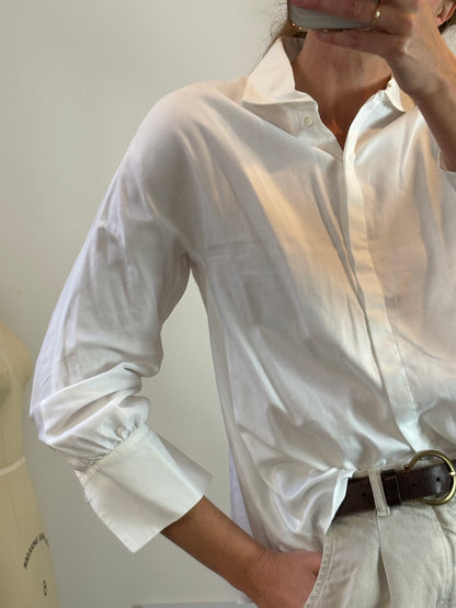 MASSIMO DUTTI. Camisa blanca algodón espalda
