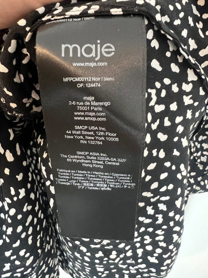 MAJE. Flowy black printed blouse. Size 2(M)