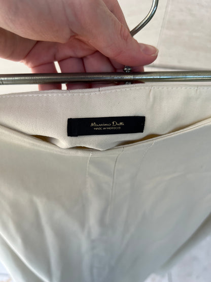 MASSIMO DUTTI. Falda midi beige T.xs