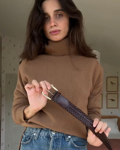 GANT.jersey cuello vuelto marrón T.s