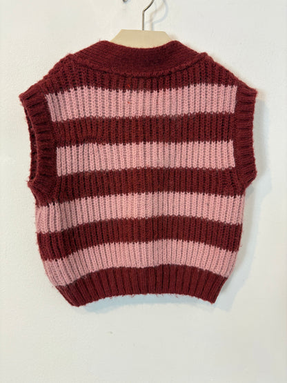 PIUPIUCHICK. Chaleco rayas con alpaca T 4 años