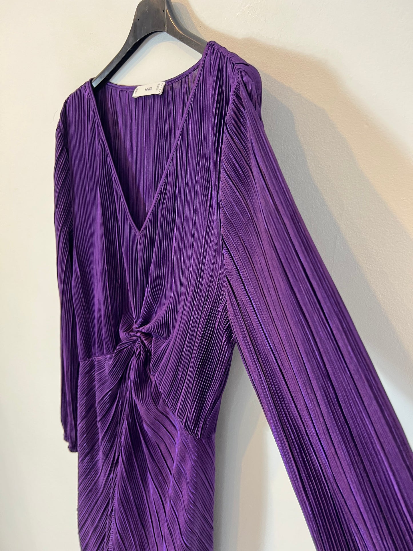 MANGO. Long dress with gathered waist. TM