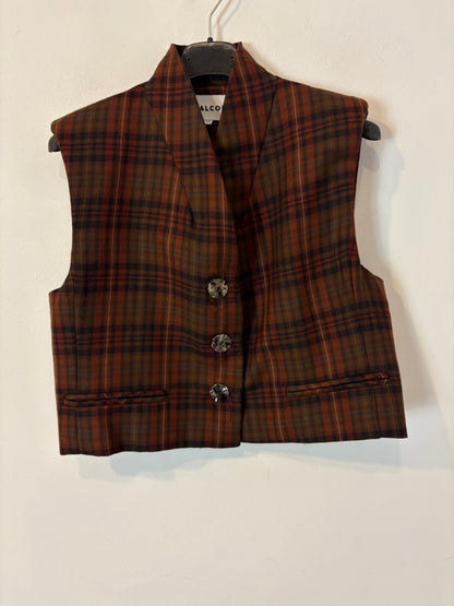 GALCON. Chaleco cuadros abotonado