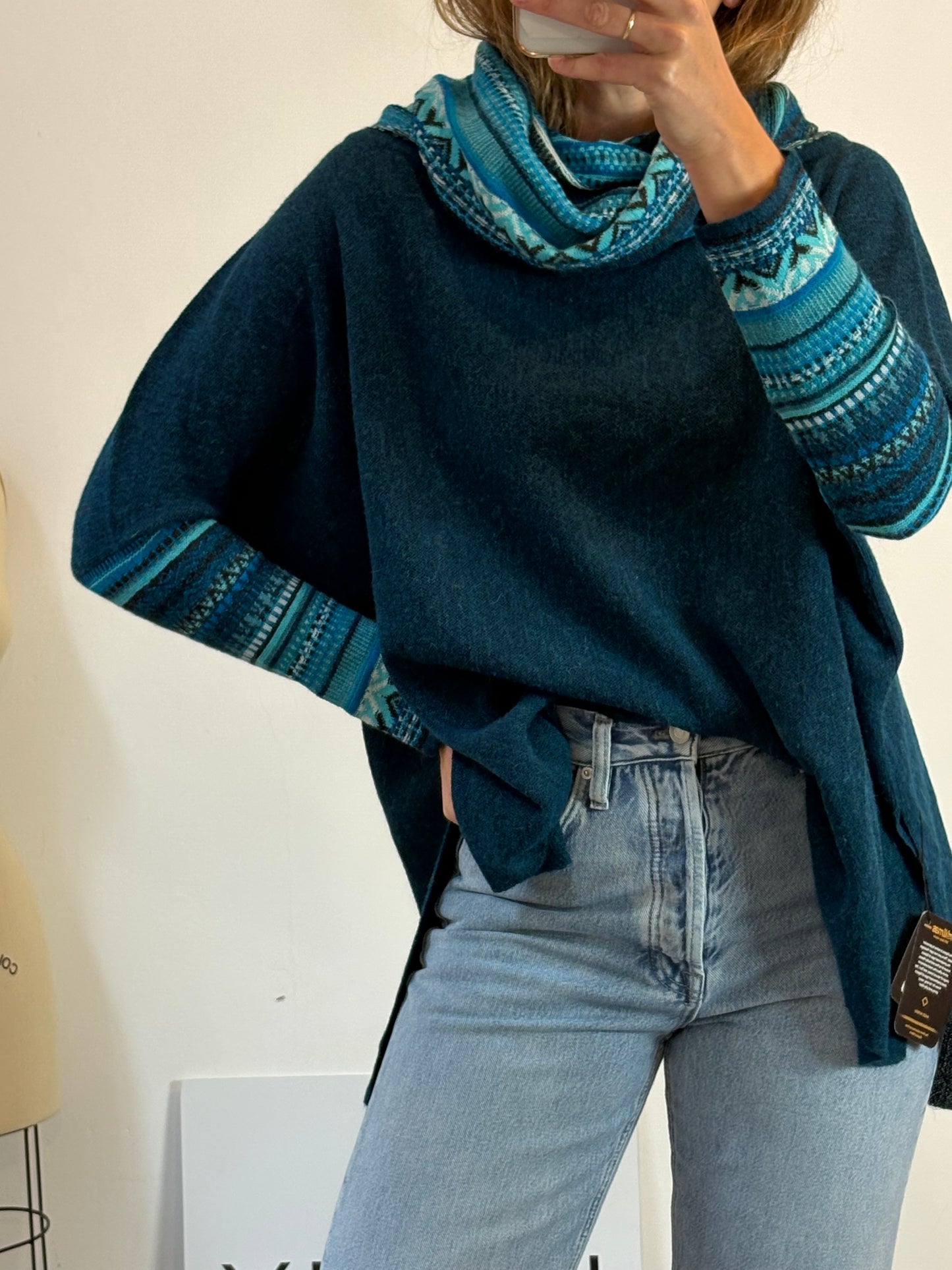 MILLMAS. Jersey baby alpaca azules