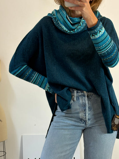 MILLMAS. Jersey baby alpaca azules