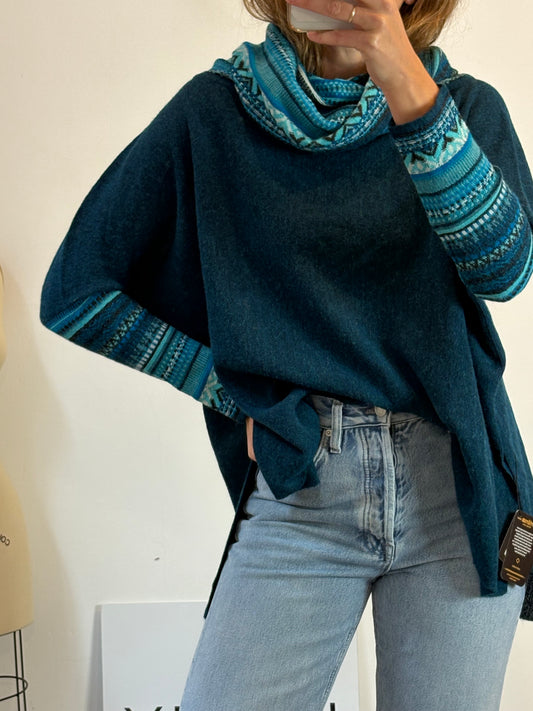 MILLMAS. Jersey baby alpaca azules