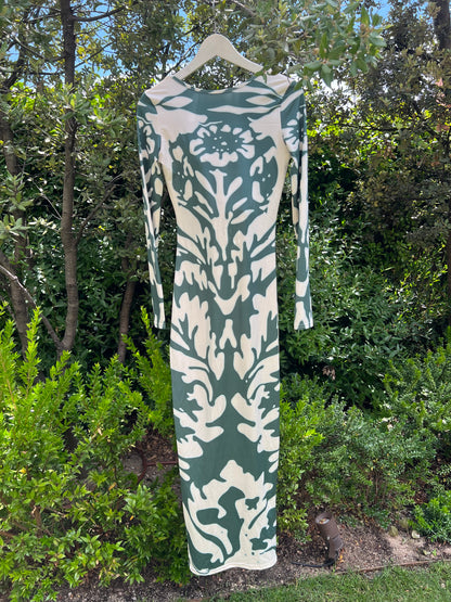 CATCHALL. Vestido largo estampado elástico. T S