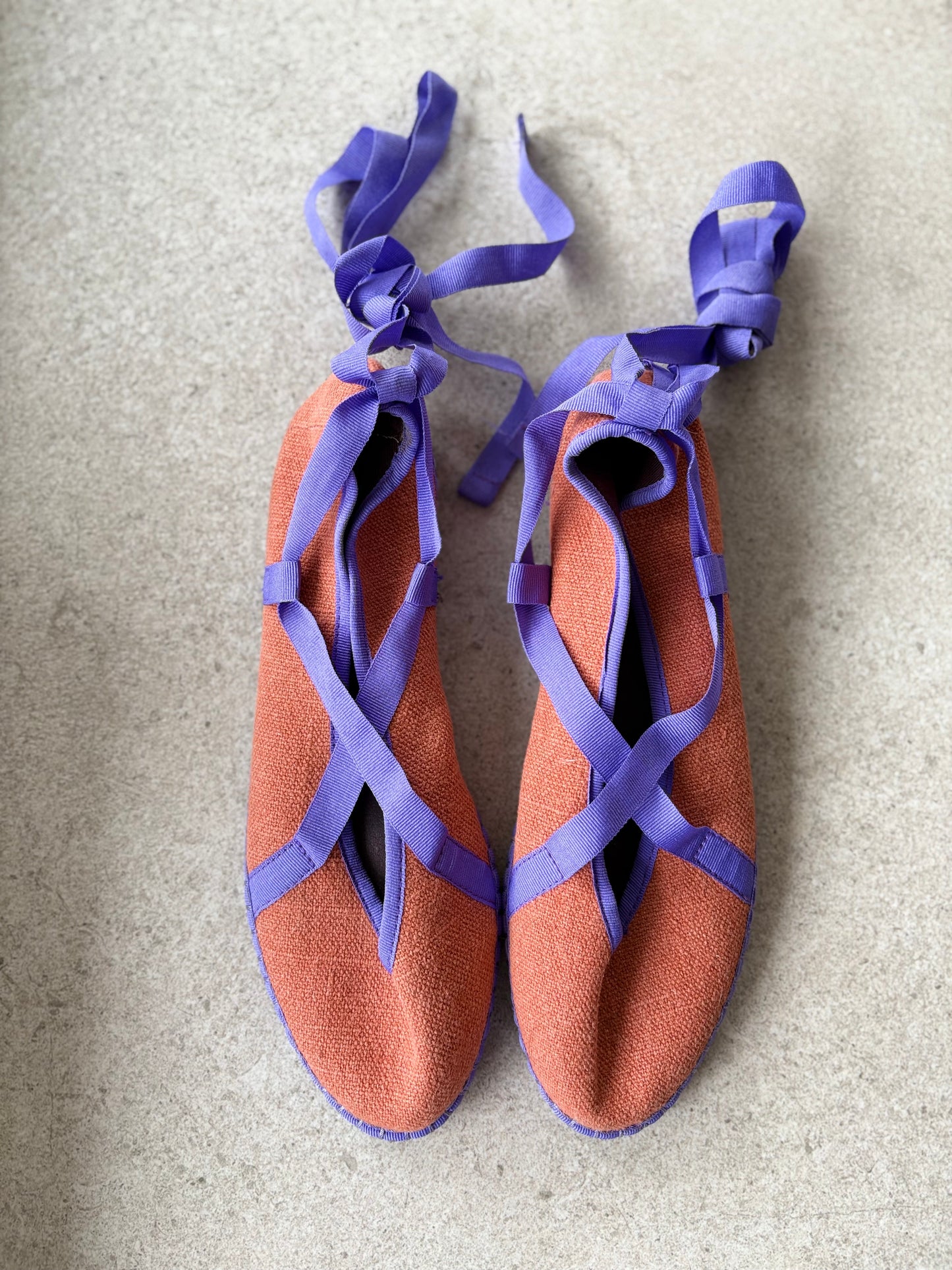 FLABELUS. Bailarina lino lazos en teja