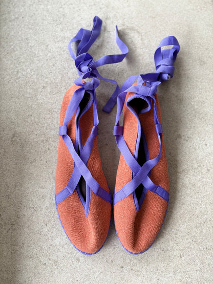 FLABELUS. Bailarina lino lazos en teja