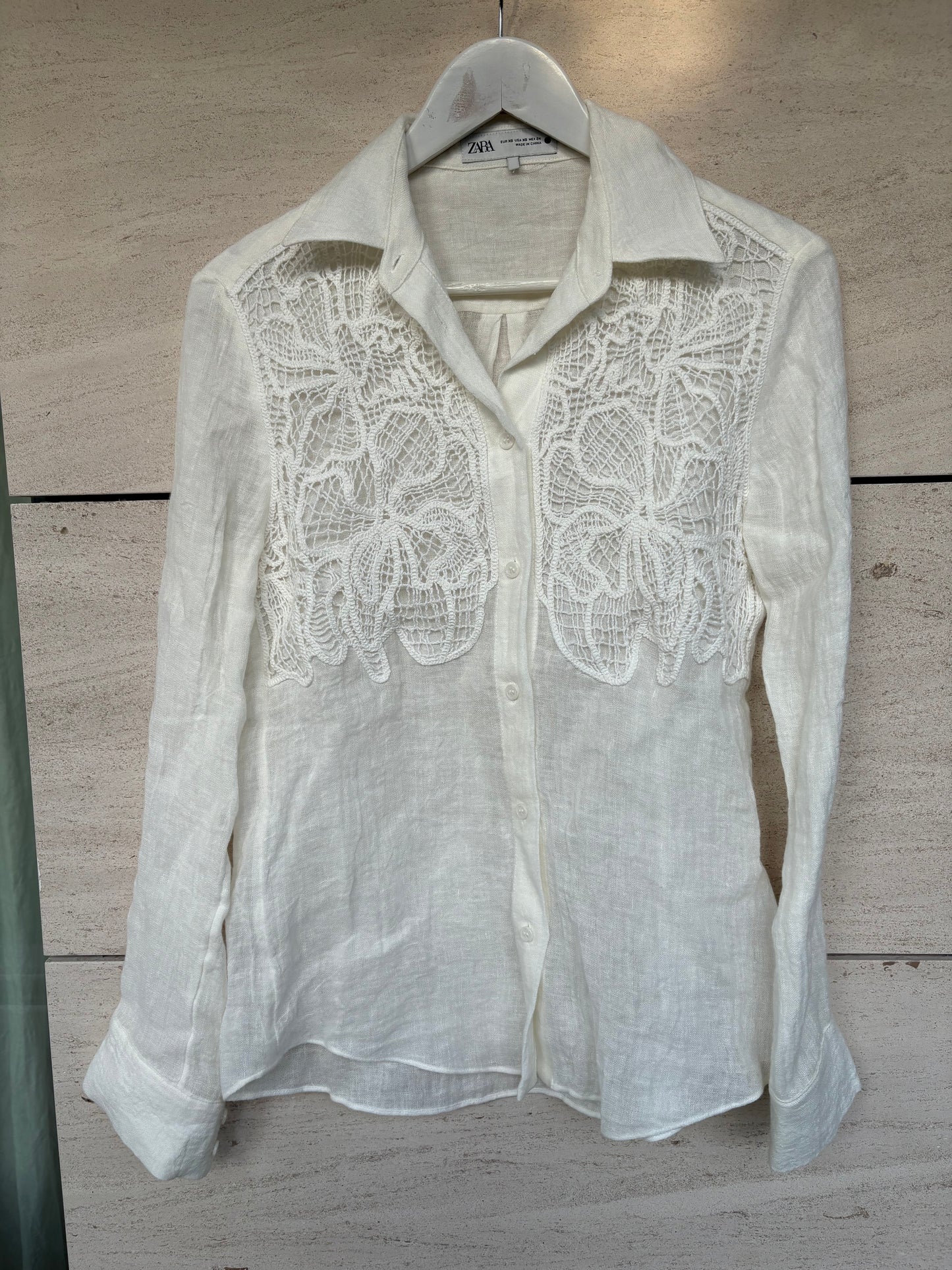 ZARA. Crochet cotton blouse. Size XS
