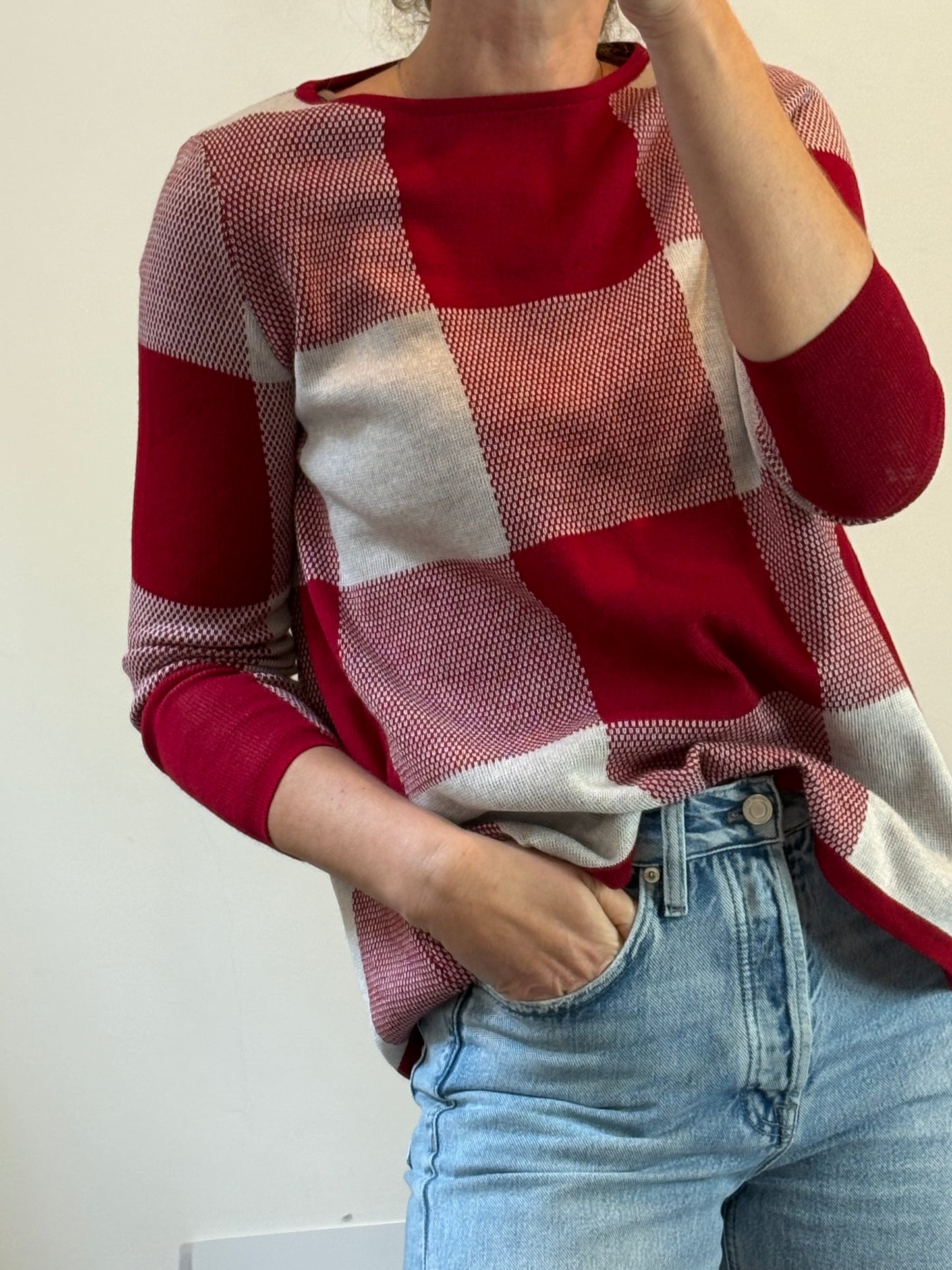 LA CASITA DE WENDY. Jersey cuadros en rojo