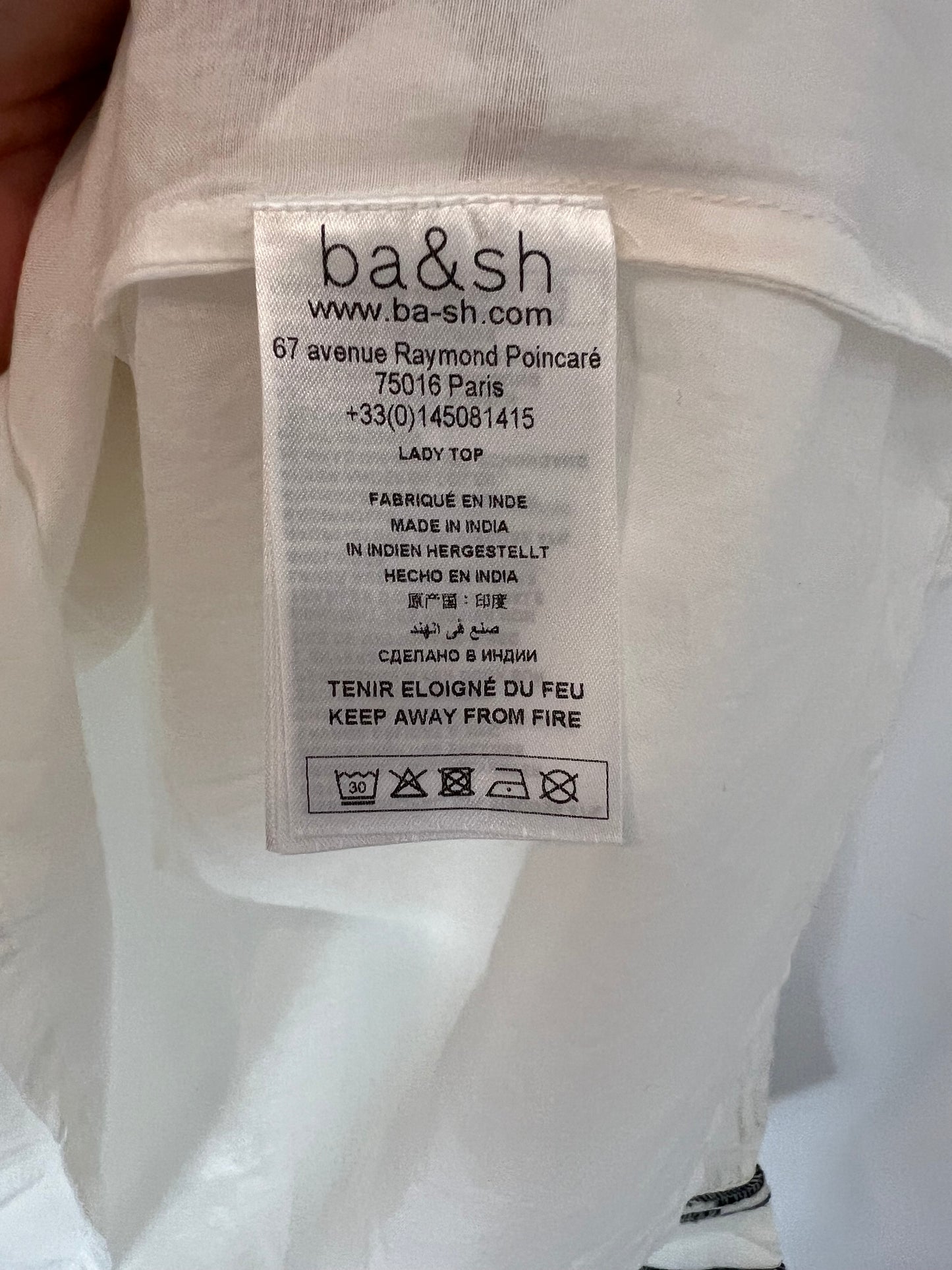 BA&amp;SH. Embroidered white blouse. T 1(S)