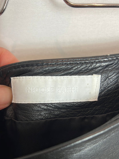 NICOLEFARHI. Stitched leather midi skirt. Size 42