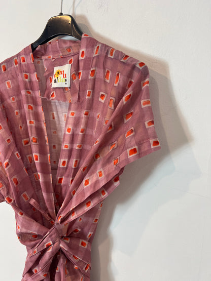 ROMUALDA. vestido rosa estampado T.l