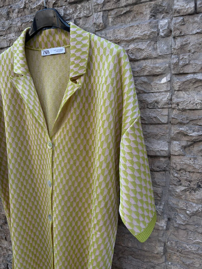 ZARA. Chaqueta punto bicolor fluida