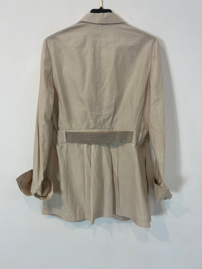 BRUNELLO CUCINELLI. Beige cotton and silk jacket. Size 42 (M)